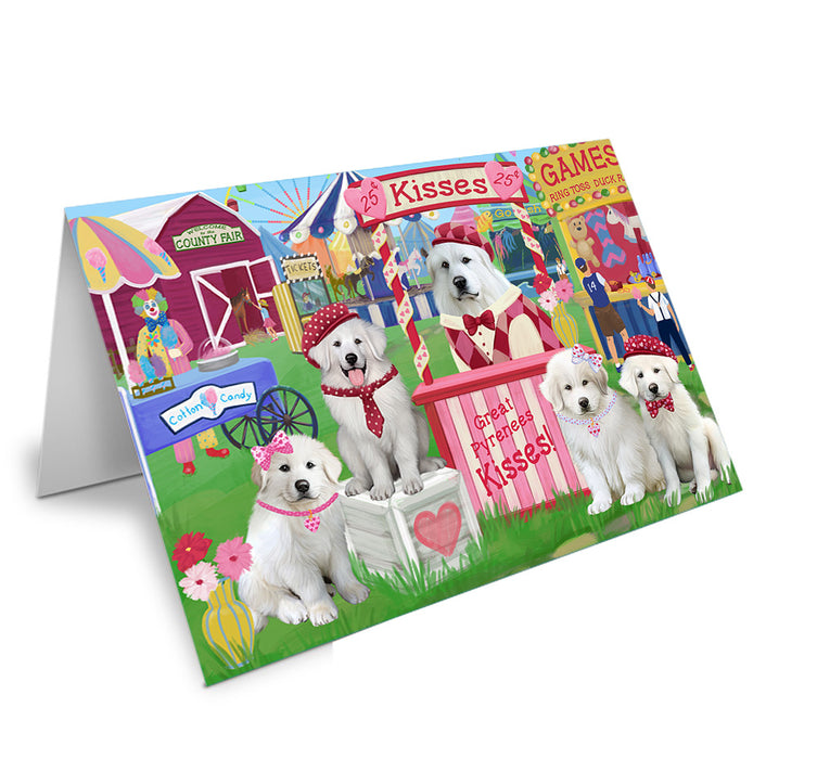 Carnival Kissing Booth Great Pyrenees Dog Handmade Artwork Assorted Pets Greeting Cards and Note Cards with Envelopes for All Occasions and Holiday Seasons GCD72218