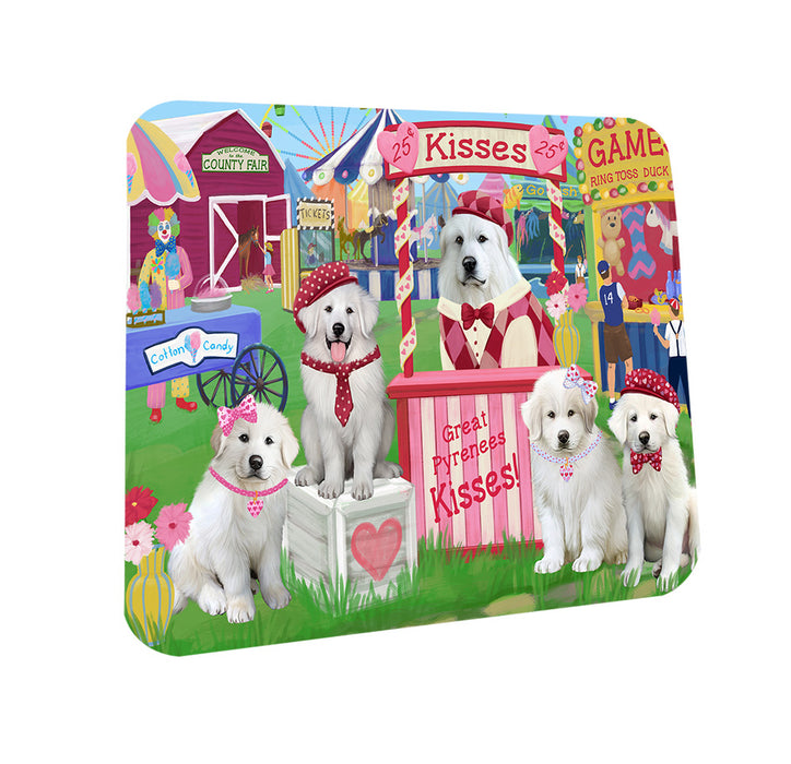 Carnival Kissing Booth Great Pyrenees Dog Coasters Set of 4 CST55859