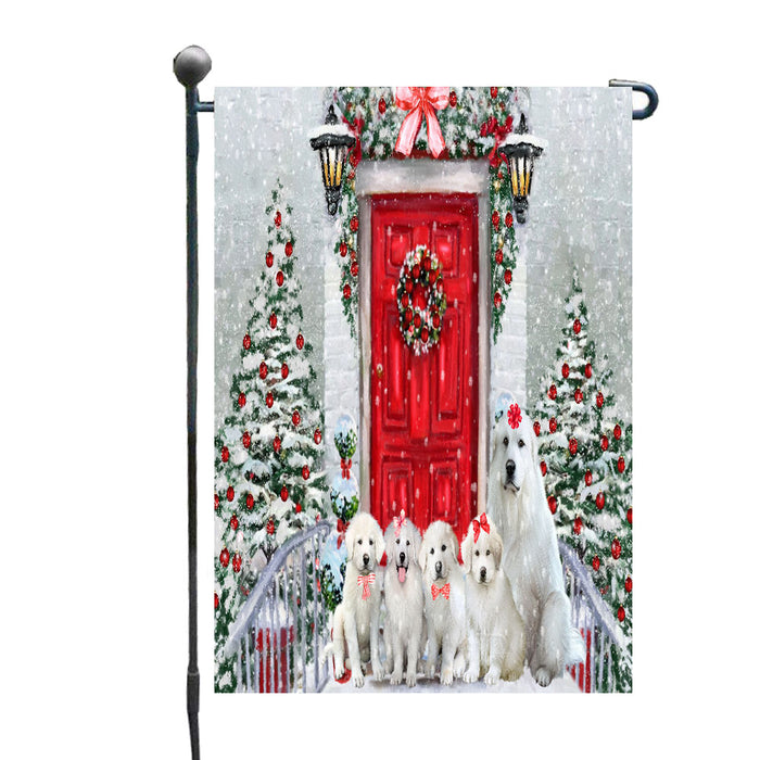 Christmas Holiday Welcome Great Pyrenees Dogs Garden Flags- Outdoor Double Sided Garden Yard Porch Lawn Spring Decorative Vertical Home Flags 12 1/2"w x 18"h