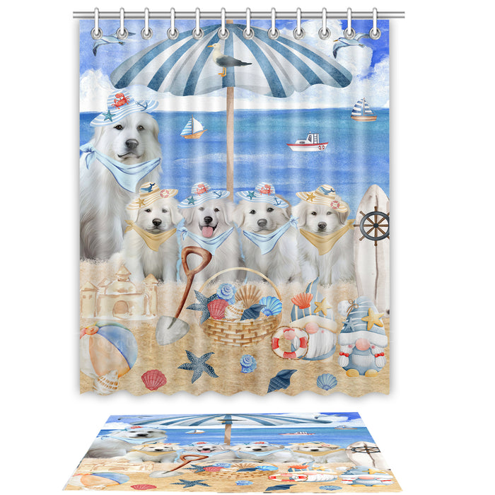 Great Pyrenee Shower Curtain & Bath Mat Set - Explore a Variety of Custom Designs - Personalized Curtains with hooks and Rug for Bathroom Decor - Dog Gift for Pet Lovers
