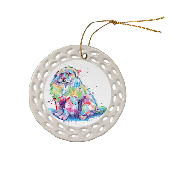 Watercolor Great Pyrenee Dog Ceramic Doily Ornament DPOR57438