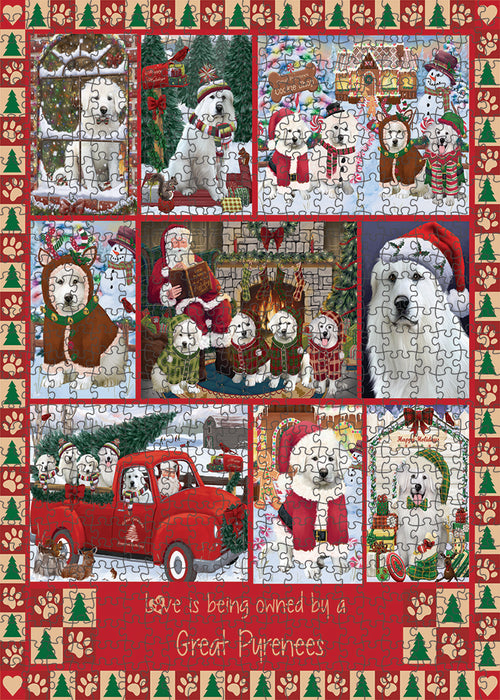 Love is Being Owned Christmas Great Pyrenee Dogs Puzzle with Photo Tin PUZL99392