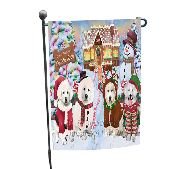 Holiday Gingerbread Cookie Shop Great Pyrenees Dog Garden Flag GFLG56952