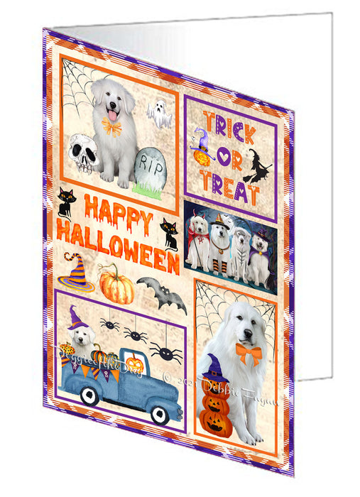Happy Halloween Trick or Treat Great Pyrenees Dogs Handmade Artwork Assorted Pets Greeting Cards and Note Cards with Envelopes for All Occasions and Holiday Seasons GCD76511