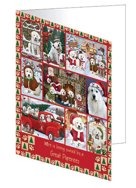 Love is Being Owned Christmas Great Pyrenee Dogs Handmade Artwork Assorted Pets Greeting Cards and Note Cards with Envelopes for All Occasions and Holiday Seasons GCD78914