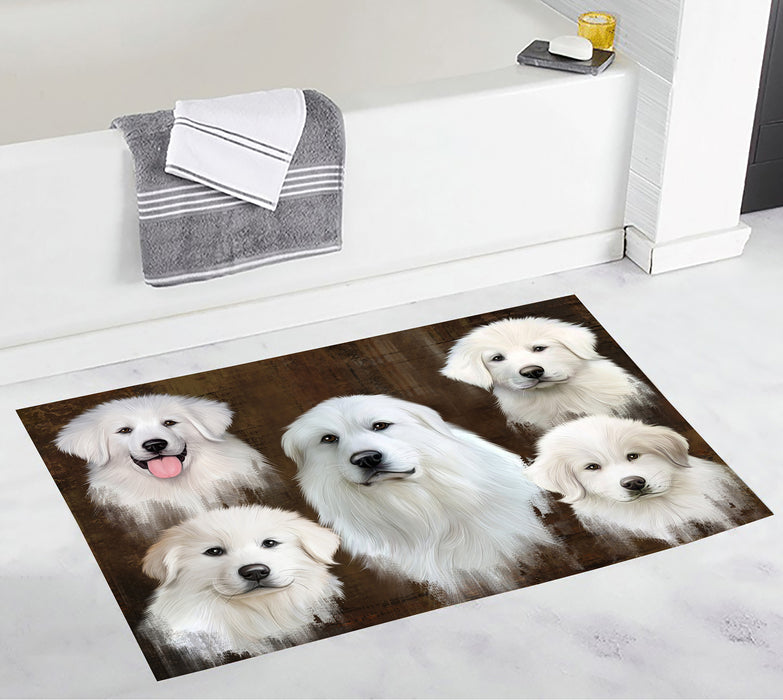 Rustic Great Pyrenees Dogs Bath Mat