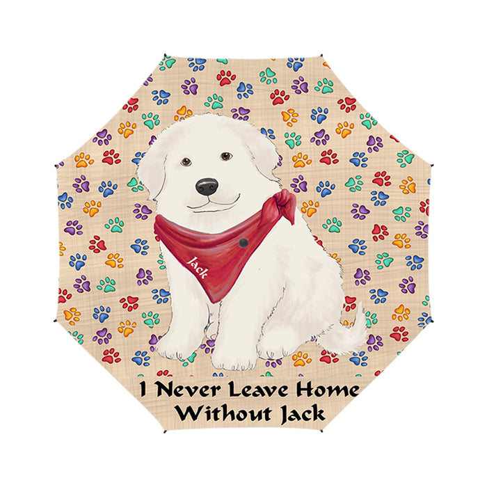 Custom Pet Name Personalized I never Leave Home Great Pyrenee Dog Semi-Automatic Foldable Umbrella