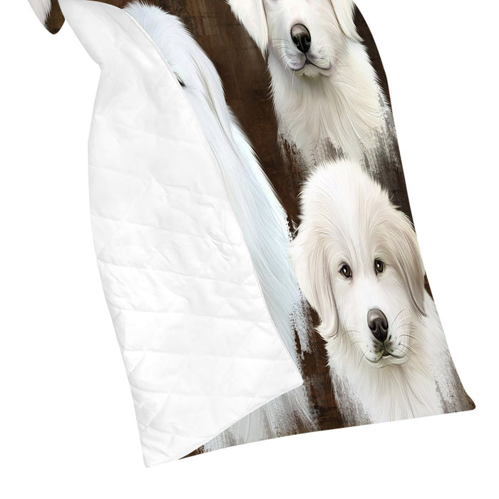 Rustic Great Pyrenees Dogs Quilt