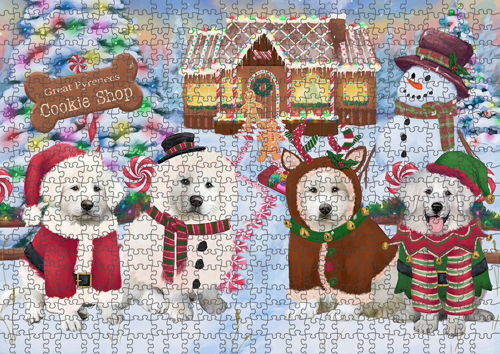 Holiday Gingerbread Cookie Shop Great Pyrenees Dog Puzzle  PUZL93816