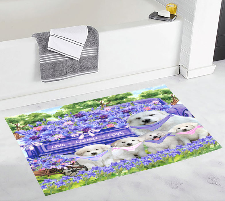 Great Pyrenees Custom Bath Mat, Explore a Variety of Personalized Designs, Anti-Slip Bathroom Pet Rug Mats, Dog Lover's Gifts