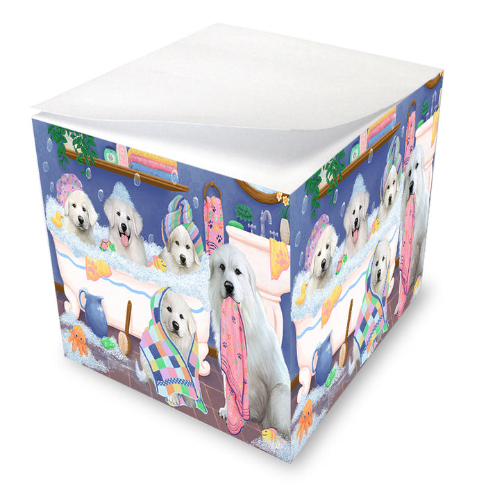 Rub A Dub Dogs In A Tub Great Pyrenees Dog Note Cube NOC54865