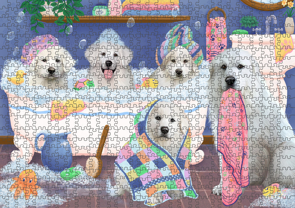 Rub A Dub Dogs In A Tub Great Pyrenees Dog Puzzle with Photo Tin PUZL95372