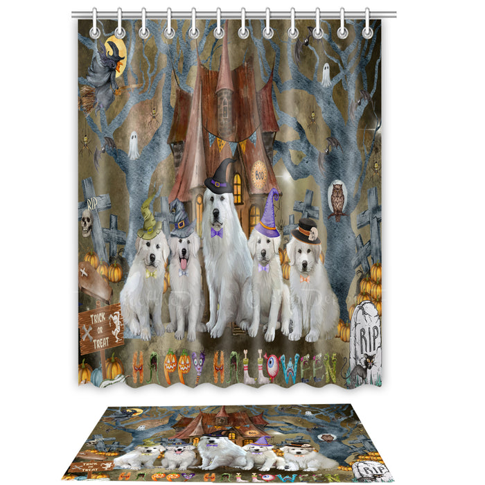 Great Pyrenee Shower Curtain & Bath Mat Set, Bathroom Decor Curtains with hooks and Rug, Explore a Variety of Designs, Personalized, Custom, Dog Lover's Gifts