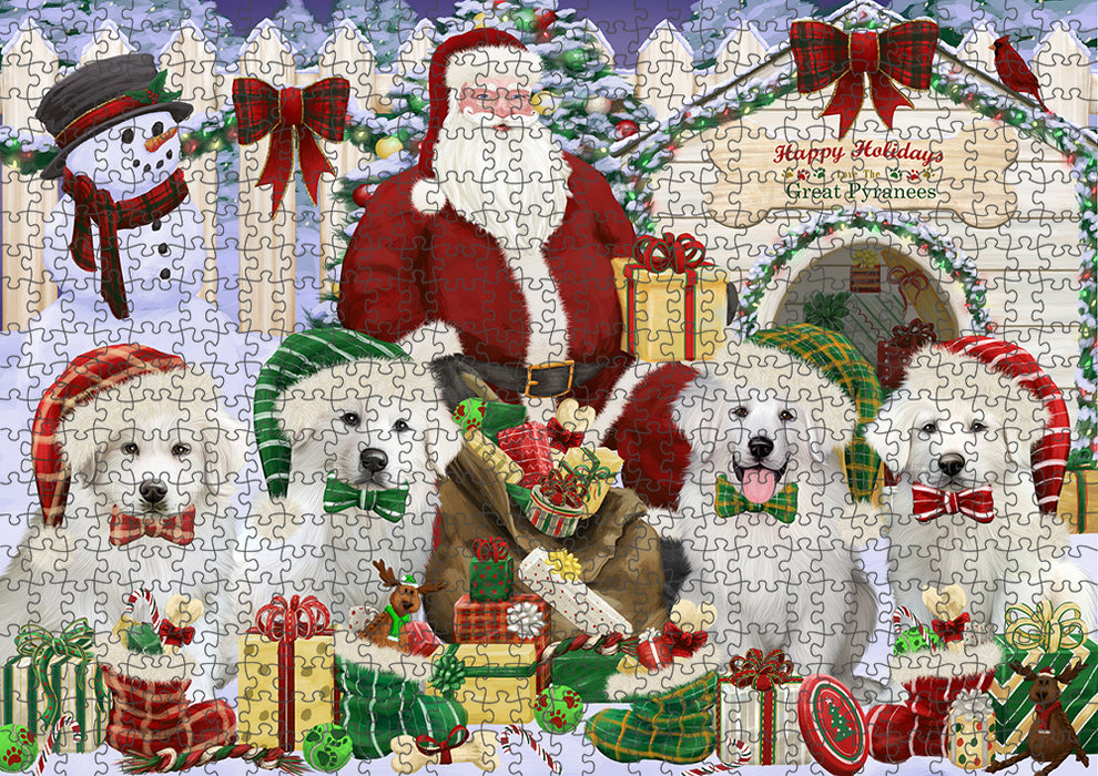 Christmas Dog House Great Pyrenees Dog Puzzle with Photo Tin PUZL61740