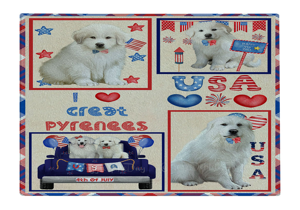 4th of July Independence Day I Love USA Greater Swiss Mountain Dogs Cutting Board - For Kitchen - Scratch & Stain Resistant - Designed To Stay In Place - Easy To Clean By Hand - Perfect for Chopping Meats, Vegetables