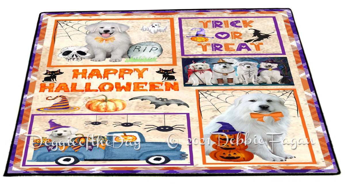 Happy Halloween Trick or Treat Great Pyrenees Dogs Indoor/Outdoor Welcome Floormat - Premium Quality Washable Anti-Slip Doormat Rug FLMS58108