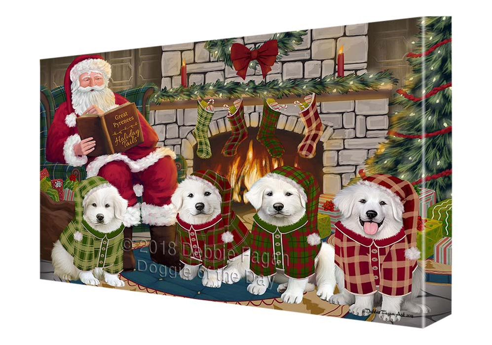 Christmas Cozy Holiday Tails Great Pyrenees Dog Canvas Print Wall Art Décor CVS118277