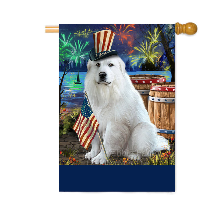 Personalized 4th of July Firework Great Pyrenee Dog Custom House Flag FLG-DOTD-A57993