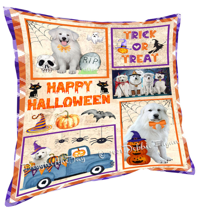 Happy Halloween Trick or Treat Great Pyrenees Dogs Pillow with Top Quality High-Resolution Images - Ultra Soft Pet Pillows for Sleeping - Reversible & Comfort - Ideal Gift for Dog Lover - Cushion for Sofa Couch Bed - 100% Polyester