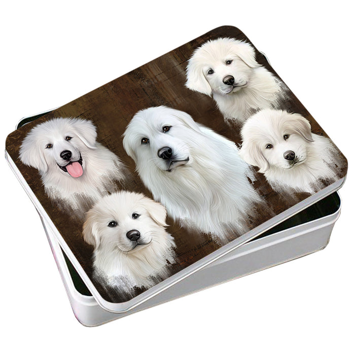 Rustic 5 Great Pyrenee Dog Photo Storage Tin PITN54078