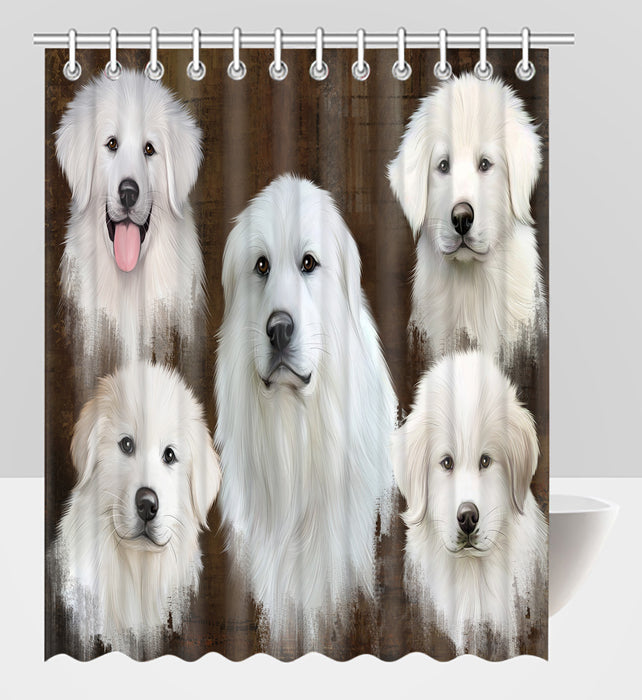 Rustic Great Pyrenees Dogs Shower Curtain