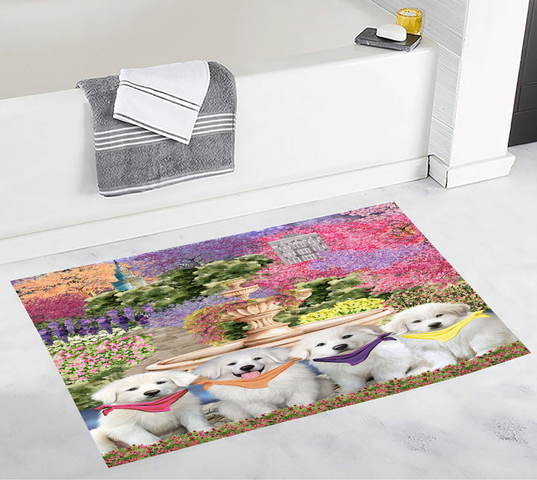 Great Pyrenees Bath Mat: Explore a Variety of Designs, Personalized, Anti-Slip Bathroom Halloween Rug Mats, Custom, Pet Gift for Dog Lovers