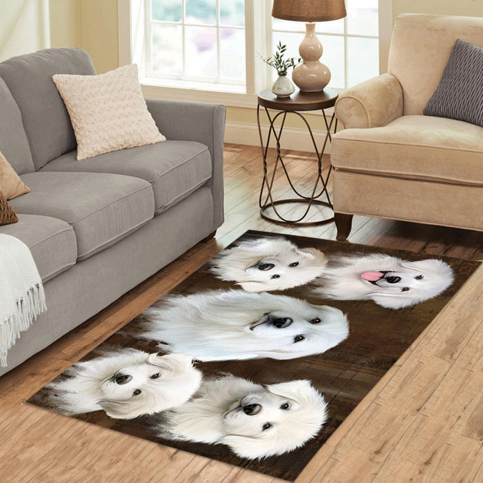 Rustic Great Pyrenees Dogs Area Rug