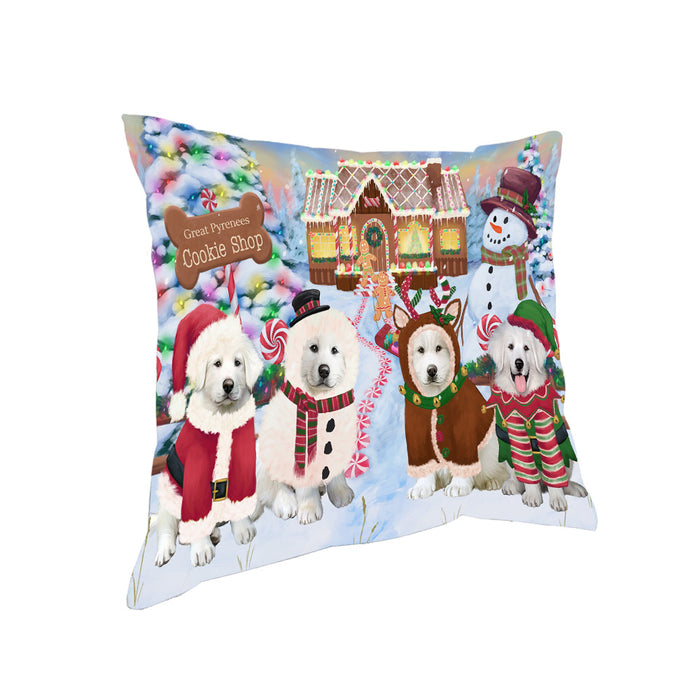 Holiday Gingerbread Cookie Shop Great Pyrenees Dog Pillow PIL79908