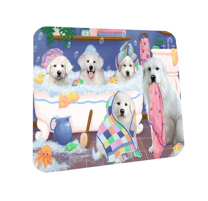 Rub A Dub Dogs In A Tub Great Pyrenees Dog Coasters Set of 4 CST56751