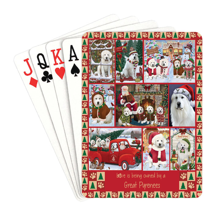 Love is Being Owned Christmas Great Pyrenee Dogs Playing Card Decks