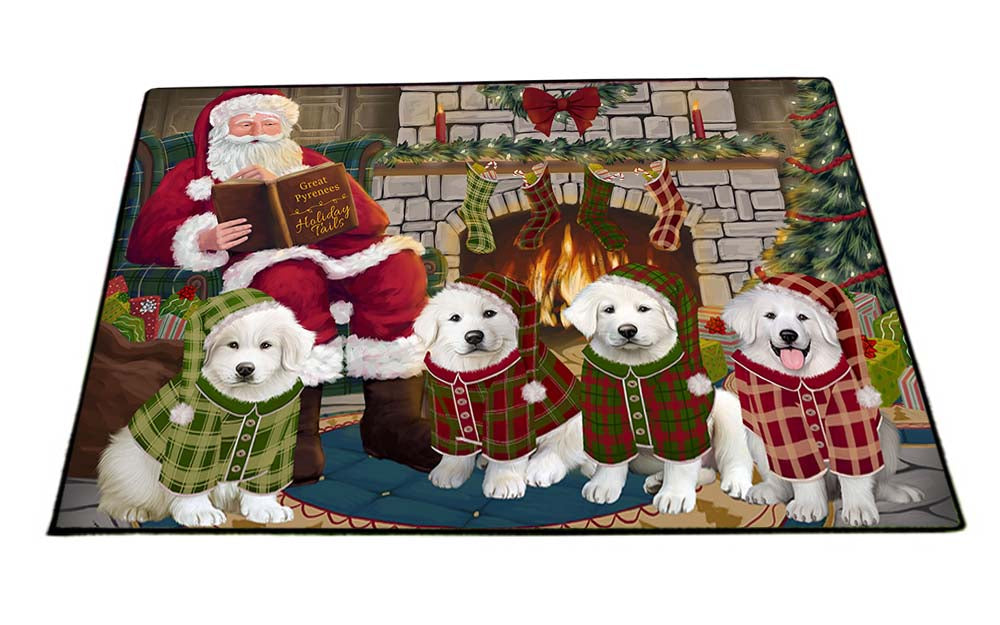 Christmas Cozy Holiday Tails Great Pyrenees Dog Floormat FLMS52707