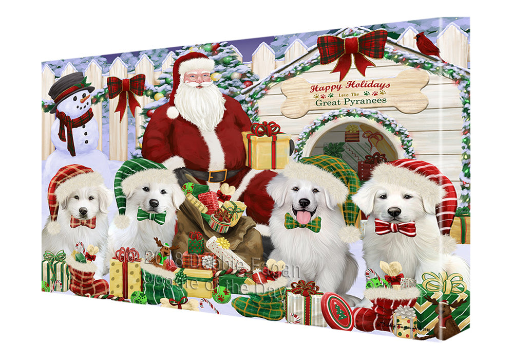 Christmas Dog House Great Pyrenees Dog Canvas Print Wall Art Décor CVS90224