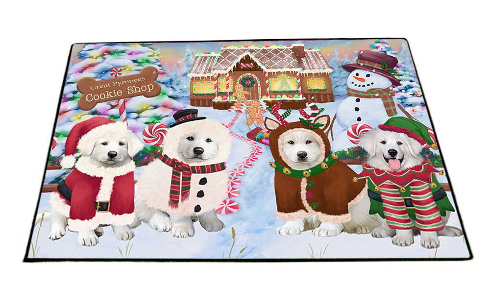 Holiday Gingerbread Cookie Shop Great Pyrenees Dog Floormat FLMS53259