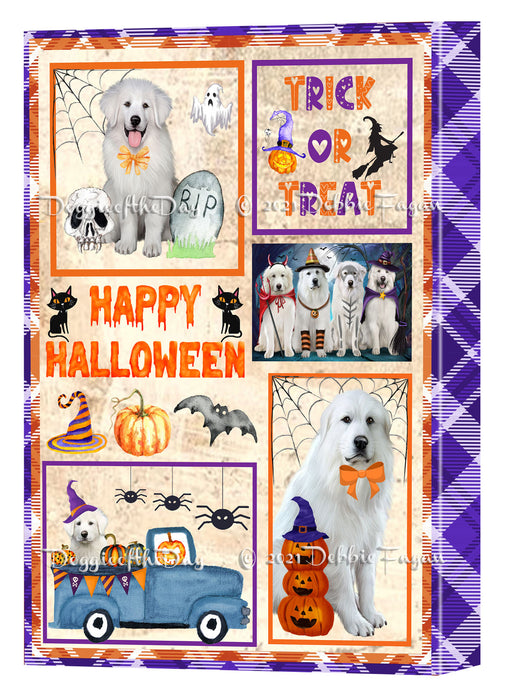 Happy Halloween Trick or Treat Great Pyrenees Dogs Canvas Wall Art Decor - Premium Quality Canvas Wall Art for Living Room Bedroom Home Office Decor Ready to Hang CVS150551