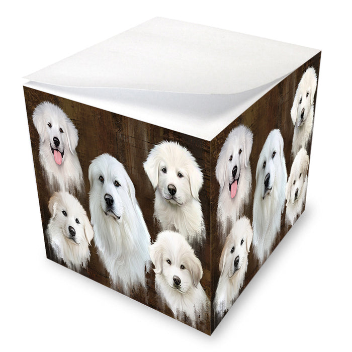 Rustic 5 Great Pyrenee Dog Note Cube NOC55781