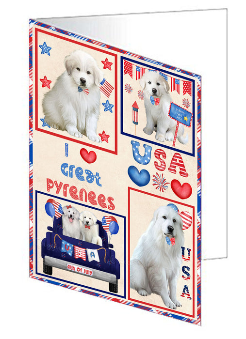 4th of July Independence Day I Love USA Greater Swiss Mountain Dogs Handmade Artwork Assorted Pets Greeting Cards and Note Cards with Envelopes for All Occasions and Holiday Seasons