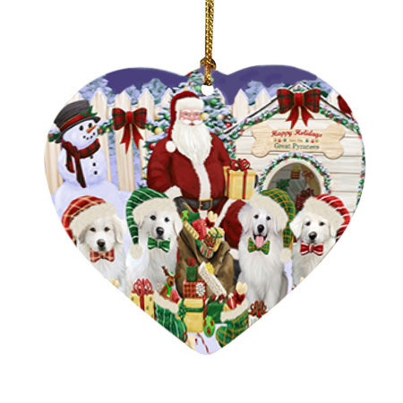 Christmas Dog House Great Pyrenees Dog Heart Christmas Ornament HPOR52603