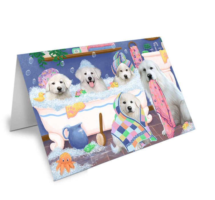 Rub A Dub Dogs In A Tub Great Pyrenees Dog Handmade Artwork Assorted Pets Greeting Cards and Note Cards with Envelopes for All Occasions and Holiday Seasons GCD74894