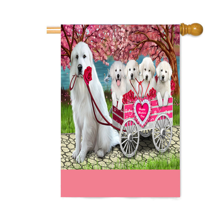 Personalized I Love Great Pyrenees Dogs in a Cart Custom House Flag FLG-DOTD-A62213