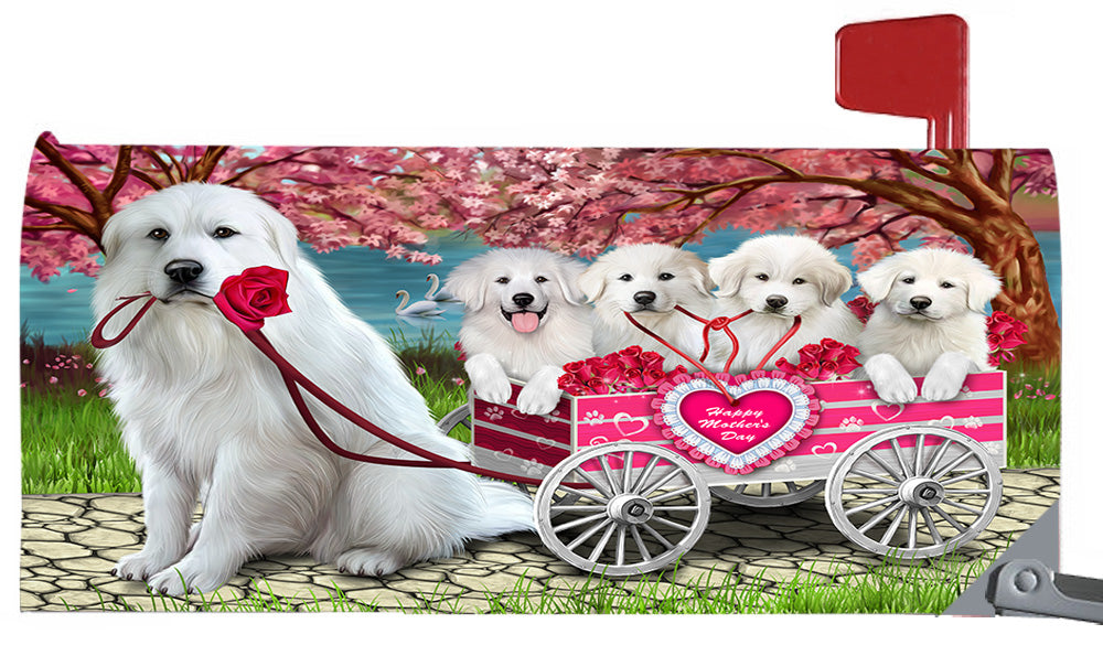 I Love Great Pyrenee Dogs in a Cart Magnetic Mailbox Cover MBC48560