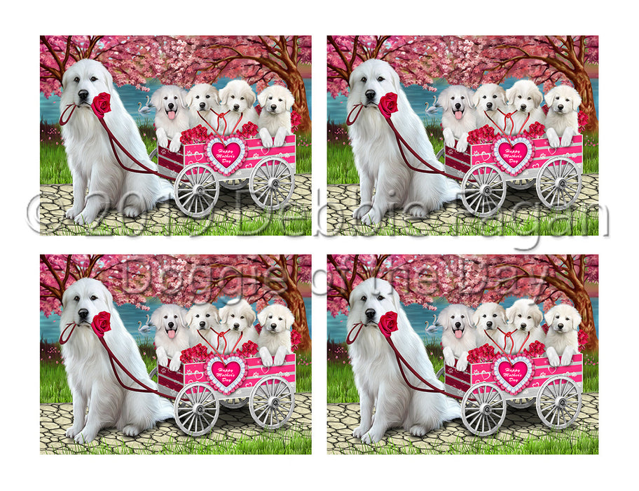 I Love Great Pyrenees Dogs in a Cart Placemat