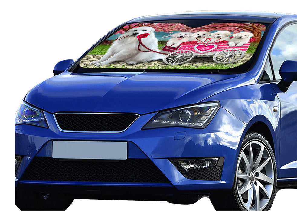 I Love Great Pyrenees Dogs in a Cart Car Sun Shade