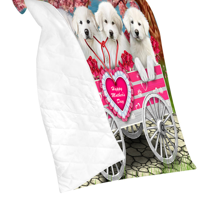 I Love Great Pyrenees Dogs in a Cart Quilt