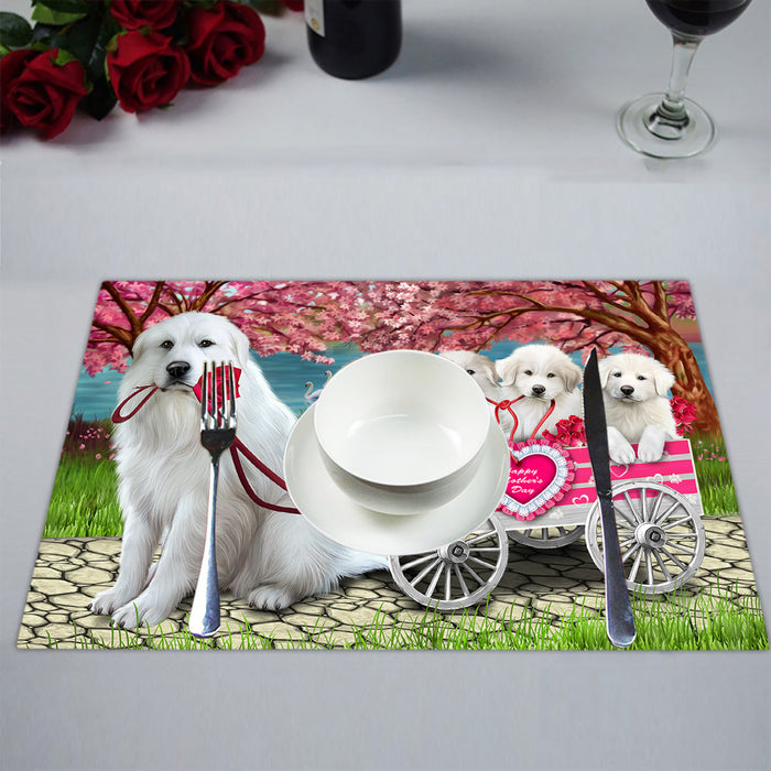 I Love Great Pyrenees Dogs in a Cart Placemat