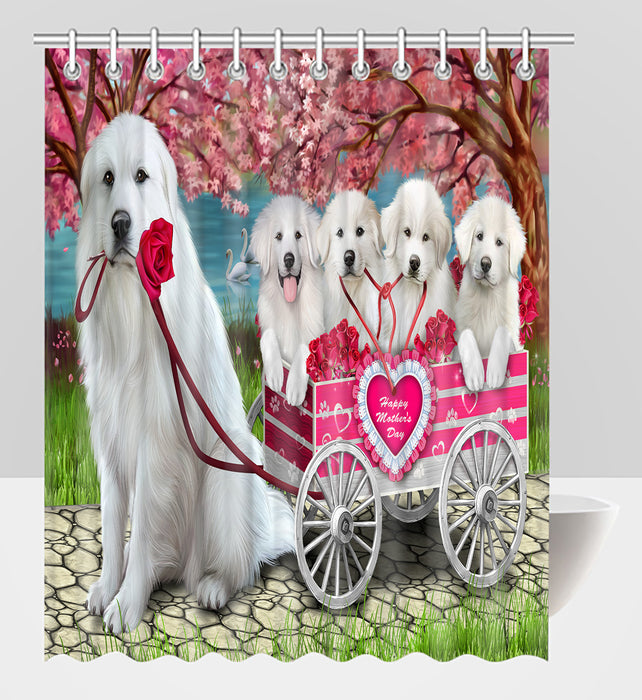 I Love Great Pyrenees Dogs in a Cart Shower Curtain
