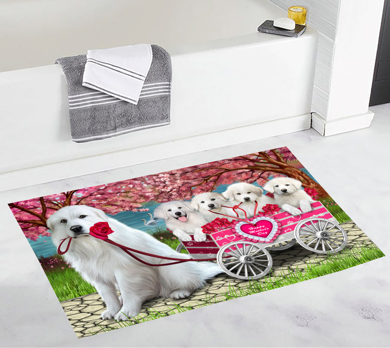 I Love Great Pyrenees Dogs in a Cart Bath Mat