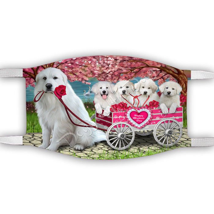 I Love Great Pyrenees Dogs in a Cart Face Mask FM48151