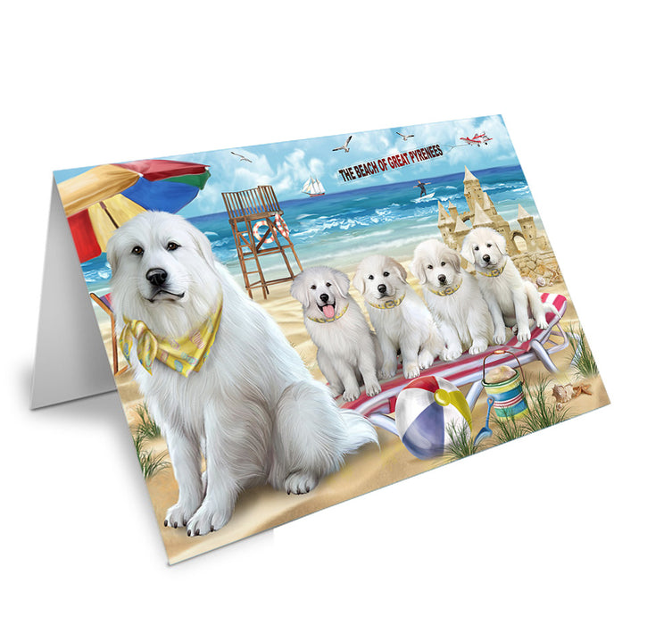 Pet Friendly Beach Great Pyreneess Dog Handmade Artwork Assorted Pets Greeting Cards and Note Cards with Envelopes for All Occasions and Holiday Seasons GCD54149
