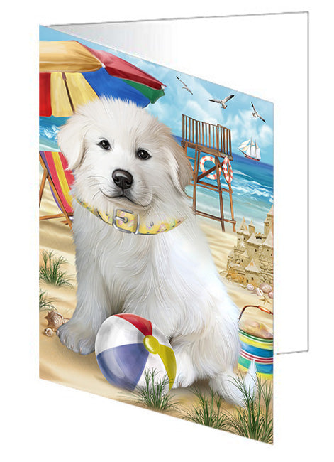 Pet Friendly Beach Great Pyrenees Dog Handmade Artwork Assorted Pets Greeting Cards and Note Cards with Envelopes for All Occasions and Holiday Seasons GCD54152