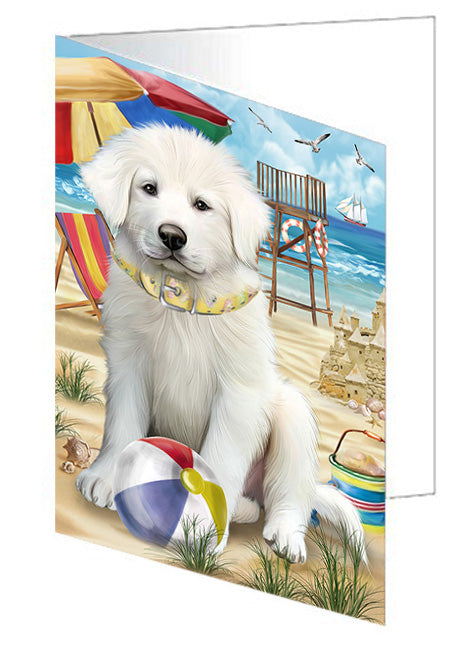 Pet Friendly Beach Great Pyrenees Dog Handmade Artwork Assorted Pets Greeting Cards and Note Cards with Envelopes for All Occasions and Holiday Seasons GCD54155